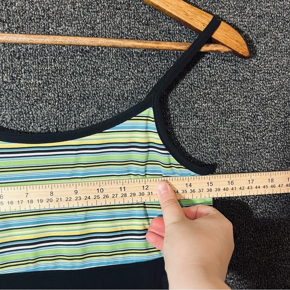 Vintage Made in USA Striped and Black Mini Dress, Women’s M - Picture 4 of 5